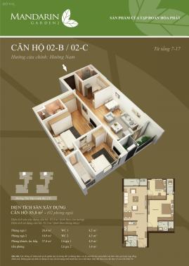 Chính chủ bán căn hộ 2PN Mandarin Garden 2 thuộc tập đoàn Hòa phát, quận Hoàng Mai, DT 81.3m2