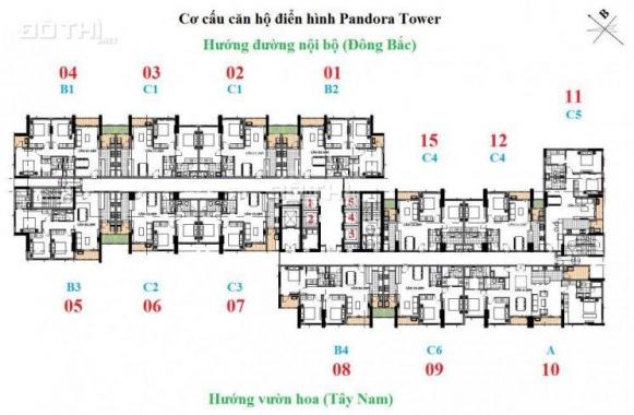 CK đến 5% + Tặng SH 86 triệu + Hỗ trợ 70% căn 2 PN 83m2 chung cư Pandora Tower tầng đẹp, view đẹp