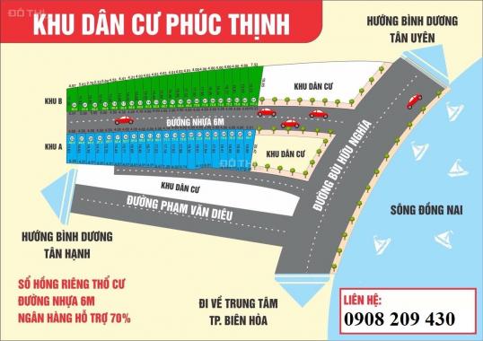 Chỉ 20 tr có ngay 1 nền đất ngay trung tâm TP Biên Hòa, dự án KDC Phúc Thịnh. Giá F0 từ chủ đầu tư