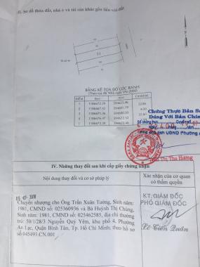 Bán đất Nguyễn Quý Yêm, Bình Tân, ngang 4x22.5 m, giá chỉ: 4.2 tỷ, LH: 09152691263