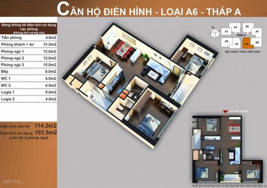Chính chủ bán gấp cắt lỗ 300tr căn hộ 3PN, DT 111m2 dự án Sun Square Lê Đức Thọ, LH 0976538102