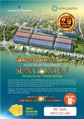 Dự án KonTum Sun Garden siêu rẻ siêu lợi nhuận với giá tầm 350tr/ 1 lô
