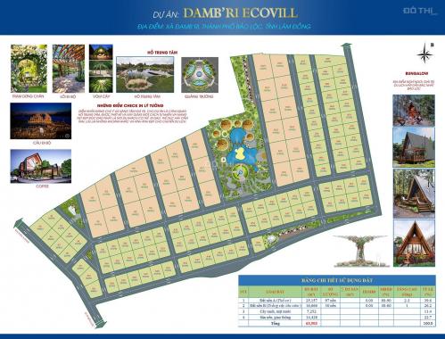 Còn 2 lô cạnh góc, cạnh thác, Dambri Ecovill, DT: 252m2, giá chỉ 638 tr/nền, LH 0911.675.078