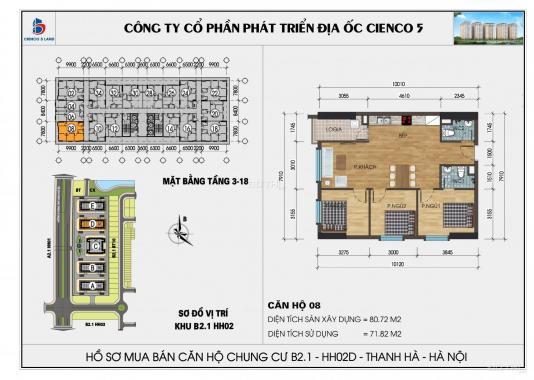 Bán nhanh căn hộ chung cư Thanh Hà diện tích 79m2, giá rẻ nhất thị trường