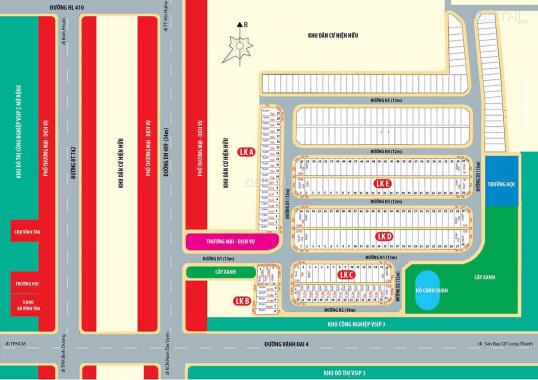 Bán lô đất chính chủ TC 75m2, giá 800 triệu ngay cổng Vsip 2, Tân Uyên, Vĩnh Tân, đã có sổ dân cư