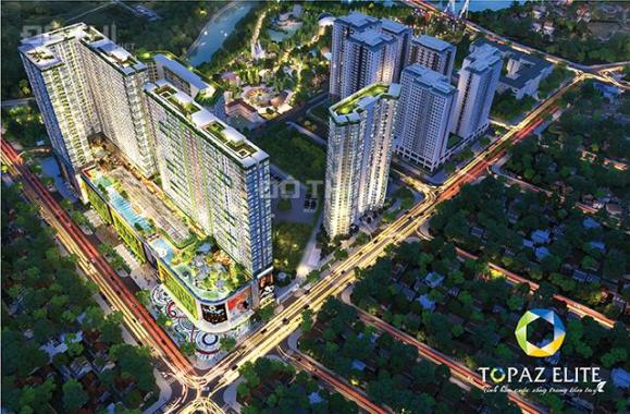 Topaz Elite, Dragon2C, căn hộ 2PN 60m2, view hồ bơi tràn viền, TTTM, tầng 8