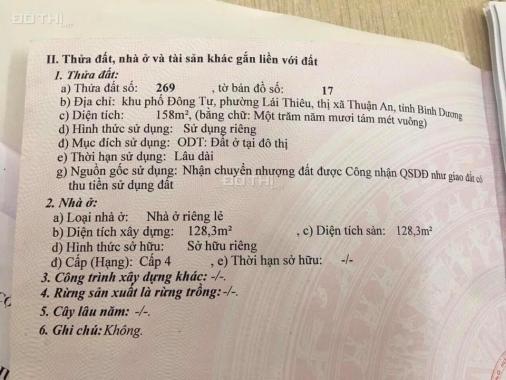 Đến hạn đáo hạn ngân hàng cần bán gấp căn nhà 2 MT nội bộ 158m2, trung tâm Lái Thiêu, Thuận An, BD