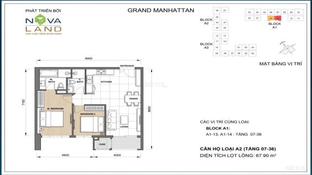 Bán căn hộ 2PN, 2WC Grand Manhattan view nội hồ bơi, giá 10,1 tỷ