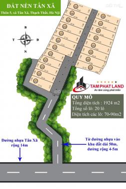Bán đất Tân Xã full thổ cư, mặt đường 419 đi vào, sát CNC Hoà Lạc, giá chỉ từ hơn 700tr. 0965301948