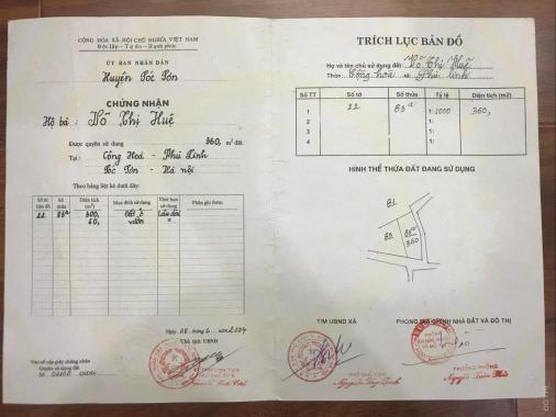 Chính chủ bán đất 360m2 tại thôn Cộng Hòa, xã Phù Linh, huyện Sóc Sơn, Hà Nội