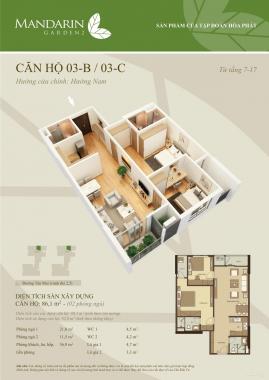 Chính chủ bán cắt lỗ căn hộ 2 phòng ngủ 82m2, vị trí đẹp Mandarin Garden 2. LH 0904 610 045