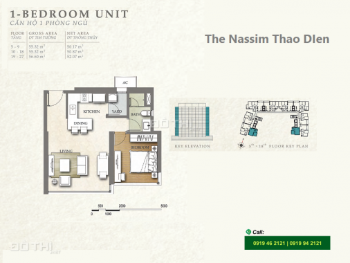 Bán căn hộ cao cấp tại The Nassim Thảo Điền với 1 phòng ngủ