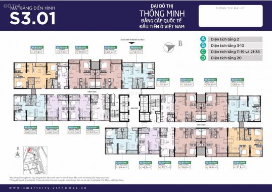 Bán căn hộ CC tại dự án Vinhomes Smart City Đại Mỗ, Nam Từ Liêm, Hà Nội diện tích 32m2, giá 850tr