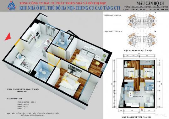 Chính chủ bán căn hộ 61.94 m2, CT1 Yên Nghĩa. LH: 0981061441