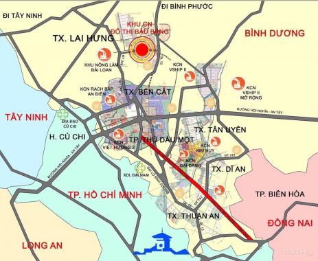 Đất nền dự án mới khu đô thị Bàu Bàng giá 240 triệu/nền/sổ đỏ/thổ cư 100%, đường 25m, 0901694444