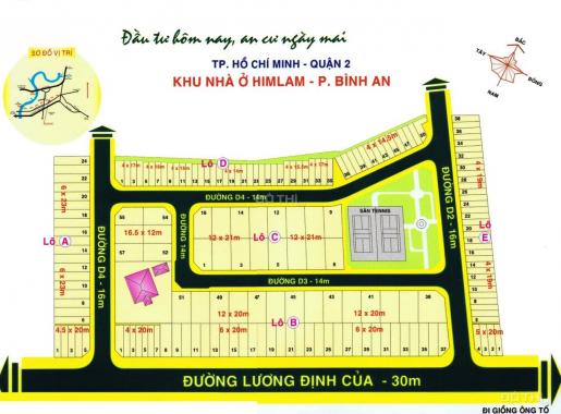 Bán đất Bình An dự án Him Lam, đường D3, khu Lương Định Của, nền B53 (216m2), 140 triệu/m2