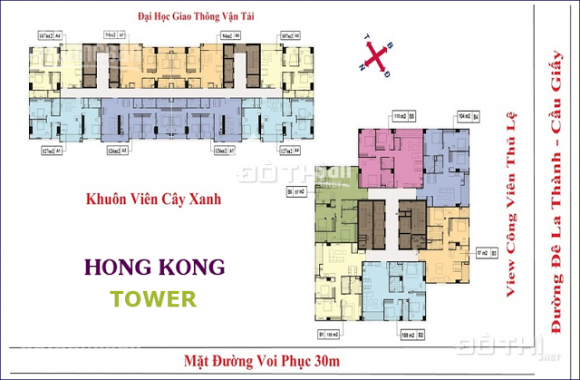 Bán CHCC Hong Kong Tower, DT 105m2, 3PN, giá bán: 42,5tr/m2