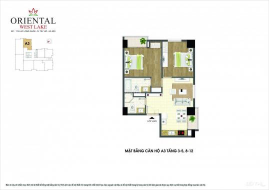 Bán căn hộ 90.9m2/2PN nhận nhà ngay, full nội thất, tại chung cư Oriental Westlake