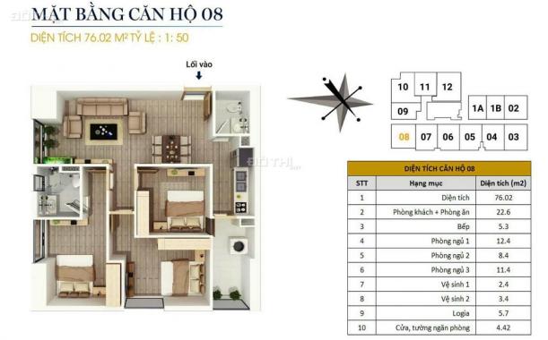 Bán căn góc 08, 76m2, 3PN tại CC FLC Star Tower 418 Quang Trung, Hà Đông, giá 1,5 tỷ - 0946543583