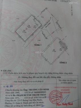 Bán nhà 1 trệt 1 lầu đường Lương Văn Can, p15, q8, giá 1.65 tỷ SHR