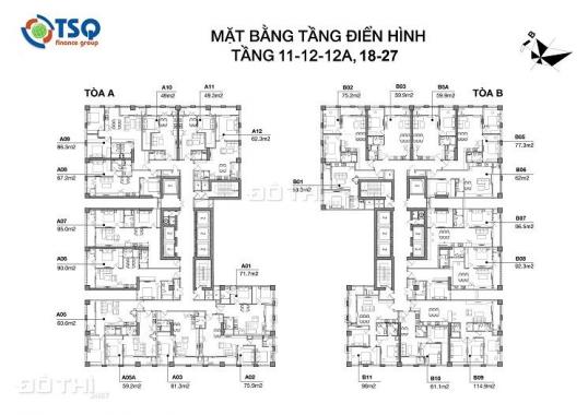 Cần bán 2 căn hộ chung cư tháp Thiên Niên Kỷ (TSQ). Vị trí đối diện bưu điện Hà Đông