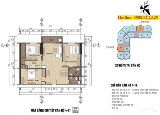 Bán căn chung cư B32 Đại Mỗ, 108m2, 17 tr/m2, gần Aeon Mall Hà Đông