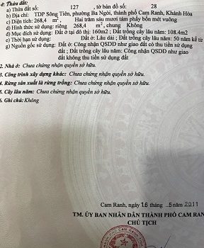 Chính chủ cần bán lô đất, phường Ba Ngòi, thành phố Cam Ranh, Khánh Hòa