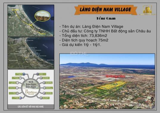 Bán đất nền dự án Làng Điện Nam Village, Điện Bàn, Quảng Nam, diện tích 75m2, giá 990 triệu
