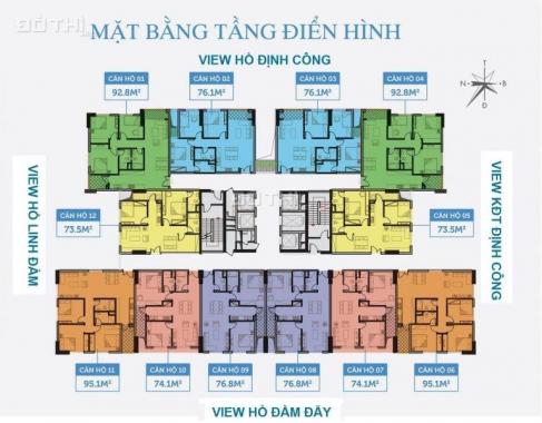 Dự án duy nhất khu vực Định Công - Giải Phóng, căn hộ 2 phòng ngủ, 1,83 tỷ, view hồ điều hòa 5,1ha