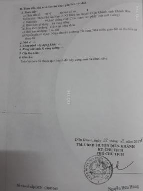 Bán lô đất 2 mặt tiền đường tại Phú Ân Nam 2, xã Diên An, Diên Khánh. 95m2, 1.05 tỷ, 0975012016