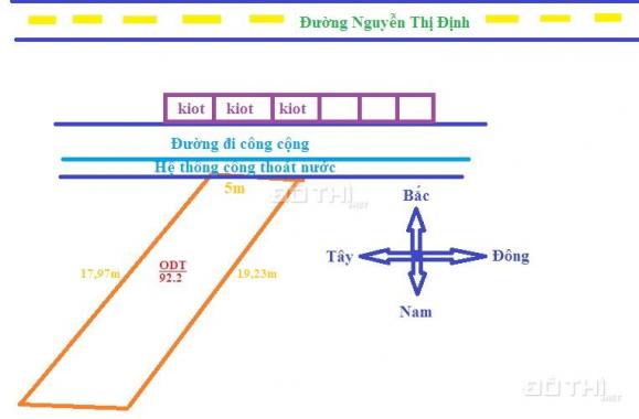 Đất thành phố Bến Tre 92.2 m2 thổ cư, đường lớn