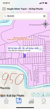 Bán đất tại đường Lý Thái Tổ, Xã Đại Phước, Nhơn Trạch, Đồng Nai diện tích 67m2, giá 980 triệu