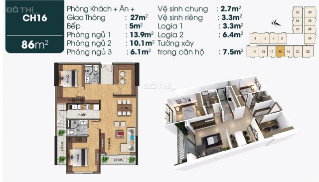 TT trước 516tr sở hữu căn hộ cao cấp 3 ngủ rẻ nhất khu vực Long Biên, kế cận Vinhomes Long Biên