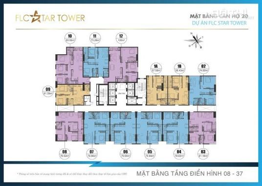 Bán căn góc 74m2, 2pn, nội thất cơ bản, giá 1,55 tỷ tại CC FLC Star Tower Quang Trung - 0934515659