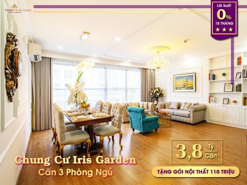 Chủ đầu tư mở bán căn hộ cao cấp 2PN-3PN, tại Iris Garden với nhiều ưu đãi lớn, LH: 0975897169