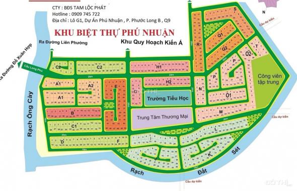 Bán đất nền dự án khu biệt thự Phú Nhuận, phường Phước Long B, quận 9, giá tốt