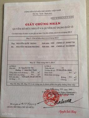 Bán MT 82 Nguyễn Cửu Vân, Phường 17, Quận Bình Thạnh, giáp Q1, khu VP cty sầm uất