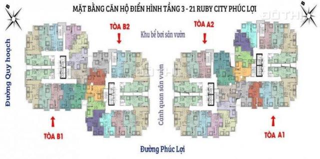 Bán căn hộ chung cư Ruby City 3 Phúc Lợi, Long Biên, Hà Nội, diện tích 45 - 70m2, giá 19 tr/m2