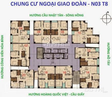 Căn hộ số 18 tòa N03T8, tầng cao chung cư Ngoại Giao Đoàn