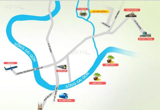 Đất nền Linh Đông, Thủ Đức kề Phạm Văn Đồng giá rẻ view Sông đường 9m, 84m2, 54 tr/m2, 63m2: 3.6 tỷ