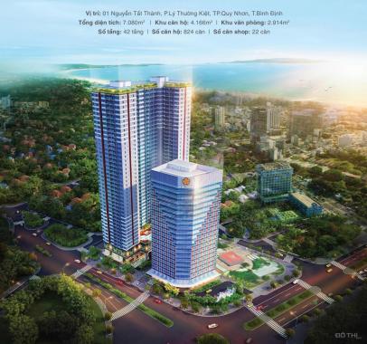 Bán chung cư 87m2, hướng Đông Bắc, MT Nguyễn Tất Thành, Tp. Quy Nhơn, full nội thất cao cấp