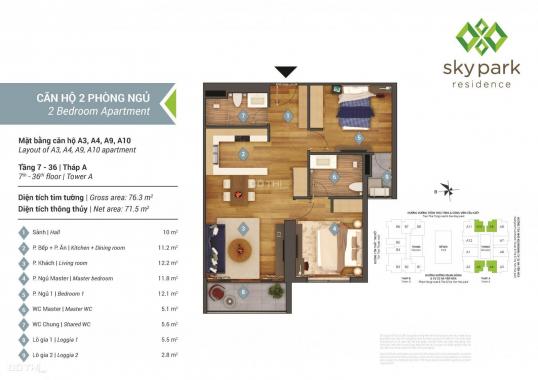 Các căn cần chuyển nhượng, giá tốt chung cư Sky Park Residence, số 3 Tôn Thất Thuyết