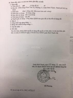 Bán lô đất 2 mặt tiền HXH Phan Văn Trị, Phường 12, Bình Thạnh, diện tích: 6.6 x 8m, CN: 50m2