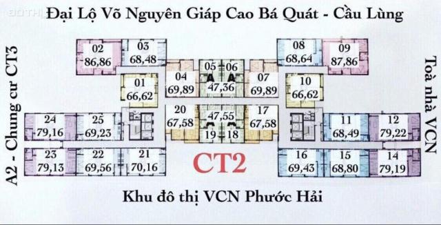 Bán căn hộ CT2 VCN Phước Hải, hướng cửa Tây Bắc, giá chỉ 1 tỷ 730 triệu, Nha Trang, LH: 0934797168