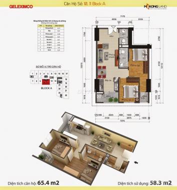 Rẻ nhất Hà Nội, bán gấp căn hộ 65,3m2 tòa A Gemek 1, Hoài Đức, 2 PN, 2 WC, giá siêu rẻ 1,050 tỷ
