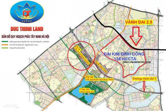 Đất biệt thự, liền kề khu đô thị mới Đại Kim - Định Công, diện tích 290m2, giá từ 52tr/m2