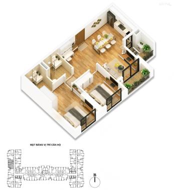 Bán gấp căn hộ chung cư Anland Premium, căn B12 diện tích 66,84m2, 2 PN, 2 wc, giá 1,86 tỷ