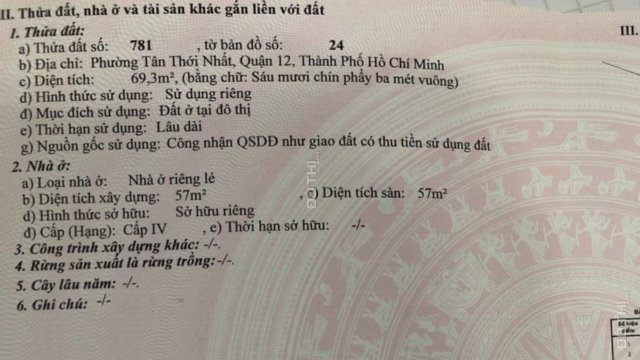 Bán nhà đường Tân Thới Nhất 1, phường Tân Thới Nhất, Quận 12, diện tích 70m2 giá 2,65 tỷ