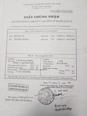 Bán nhà chính chủ tại 37/6 Mai Xuân Thưởng, P11, Quận Bình Thạnh, TP. HCM