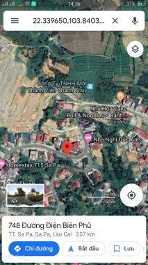 Bán lô đất 2 mặt tiền Điện Biên Phủ, Sở Than. Vị trí cách trung tâm sầm uất Sapa 500m